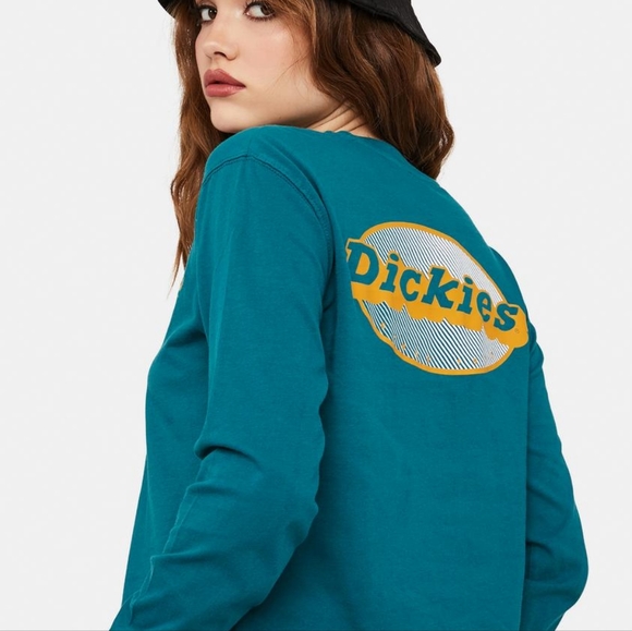 Dickies Tops - Dickies Girl Deep Sky Long Sleeve Crop Tee - Size XS - 100% Cotton